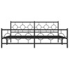 vidaXL King Metal Bed Frame with Headboard/Footboard-Black Industrial Steel Bedstead-81.5"x78"x35.8"-Support Slats & Underbed Storage - 4 of 4