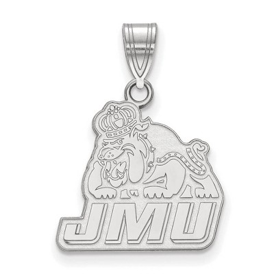 Black Bow Jewelry 14k White Gold James Madison Dukes NCAA Medium Pendant