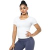 Workout Crop Tops for Women Short Sleeve Workout Shirts for Running Gym Yoga Athletic Exercise - 2 of 4
