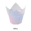Unique Bargains Gradient Color Flame Shape Disposable Baking Cups Greaseproof Paper Blue 1.97"x3.15" 50 Pcs - 4 of 4