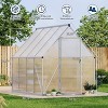 Coucheta 6x7ft Greenhouse Collection - Aluminum-Framed Polycarbonate with Roof Vent & Lockable Door, Heavy Duty for Backyard, Green & Silver - 2 of 4