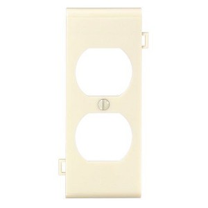 Leviton Duplex Center Sectional 1-Gang Plastic Outlet Wall Plate, Ivory - 1 of 1