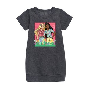- Barbie - Easter Graphic Short Sleeve Fleece Dress - 1 of 2