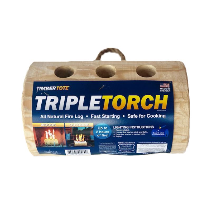 TimberTote TripleTorch One Log Campfire Fireplace Camping Cooking Camp Fire Wood Log with 3 Chimneys and Fire Start Stick, 2 of 7