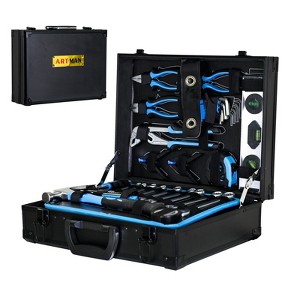 Maggift Tool Boxes and Totes, Combined Maintenance Tool Suitcase 247 pieces of Basic Home Maintenance Tool Set, Blue 17.13"*13.58"*7.09" - 1 of 4