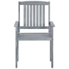 Patio Chair Set of 4 Gray  Solid acacia wood vidaXL - 4 of 4