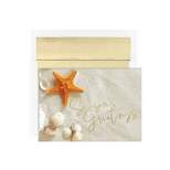 JAM PAPER Christmas Cards & Matching Envelopes Set 7 6/7" x 5 5/8" Starfish Greetings 18/Pack