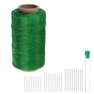 Unique Bargains Wear-Resistant Polyester Embroidery Waxed Thread with Needles - 1 of 4