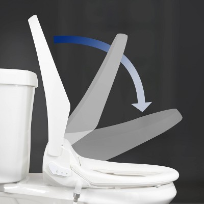 White Elongated Electric Bidet Toilet Seat with Remote Control