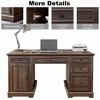 Vipbear administrative desk, wooden computer desk with drawers and cabinets, for home, study, work, writing, antique white home desk for work, white - 3 of 4