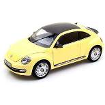 2012 Volkswagen New Beetle Sun Flower Yellow with Black Top 1/18 Diecast Model Car by Kyosho