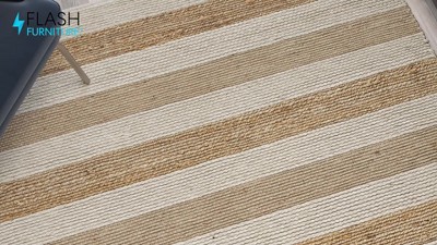 Handwoven Natural Jute Blend 5' x 7' Striped Area Rug