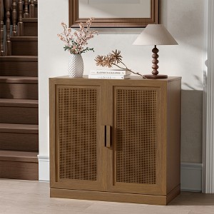Dovelina Accent Storage Cabinet with Adjustable Shelves-Rattan Door - 1 of 4