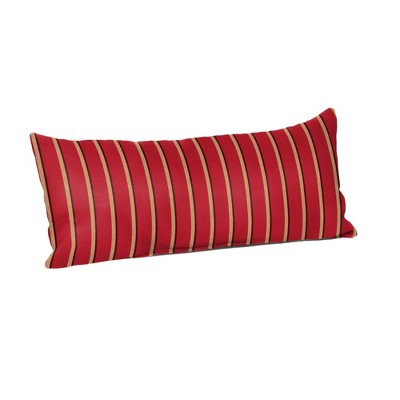 Casual Cushion Stripe Sunbrella Fabric 1-Piece Indoor/Outdoor Lumbar Pillow, 22"W x 9"L