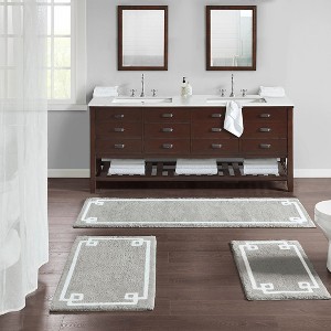 MAYEERTY 20"x30" Performance Plus Gray Cotton Memory Foam Bath Rug - 1 of 4