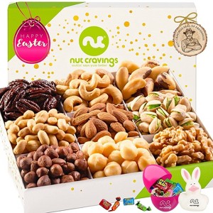 Easter Gift Baskets for Adults & Kids: Candy Eggs, Bunny & Gourmet Nut Platter (9 Assortment) - 1 of 4