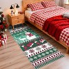 Christmas Runner Rug – Washable, Non-Slip, Santa & Reindeer Print, Low Pile, Foldable Carpet for Hallway, Kitchen, Bedside - 2 of 4