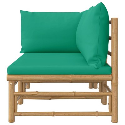 Green Bamboo 2-Person Outdoor Sofa with Cushions