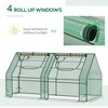 NicBex 6' x 3' x 3' Galvanized Raised Garden Bed with Mini PVC Greenhouse Cover Garden Sheds with Roll-Up Windows for Flowers, Fruits, Green - 3 of 4
