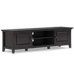 WyndenHall 72" Halifax Low TV Media Stand for TVs up to 80" Hickory Brown: Transitional Style, Pine & Plywood Frame - 1 of 4