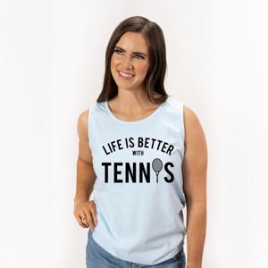Simply Sage Market Life Is Better With Tennis Garment Dyed Tank - 1 of 3