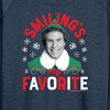 Women's - ELF - Christmas Smilings My Favorite Lightweight French Terry Wide Neck Long Sleeve Shirt - 2 of 4