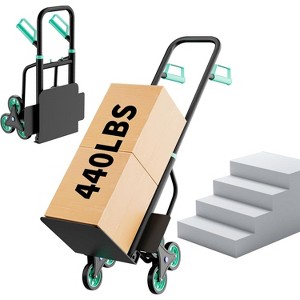Clearance, Stair Climbing Hand Truck, Heavy Duty Folding Dolly Cart, 6 Wheels, 440 lbs Capacity, Retractable Handle - 1 of 4