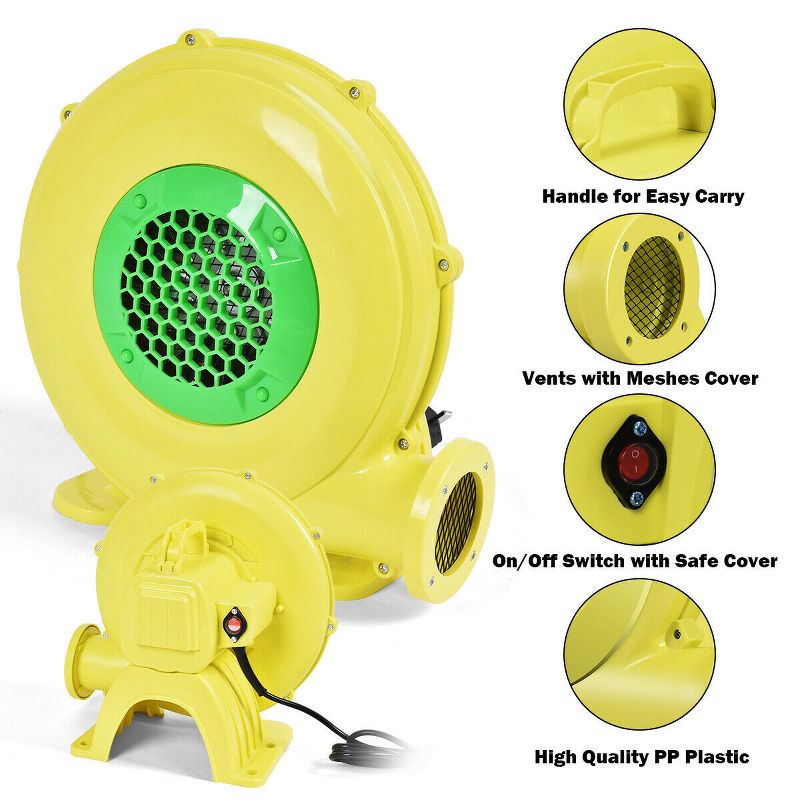 Costway Air Blower Pump Fan 480 Watt 0.6HP For Inflatable Bounce House Bouncy Castle, 5 of 10