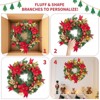 24in Pre-Lit Red and Gold LED Christmas Wreath with 20 LED Lights,Artificial Rattan Bottom Flowers & Christmas Balls Red Gold - 2 of 4