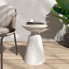 1 Piece Round Iron Outdoor Side Table,Small Round Minimalist Design End Table For Garden Backyard,No Assembly Required-Coolbibila - 2 of 4