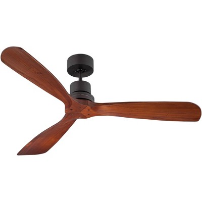 52" Casa Vieja Modern Indoor Outdoor Ceiling Fan with Remote Solid Wood Delta-Wing Oil Rubbed Bronze Damp Rated for Kitchen Patio