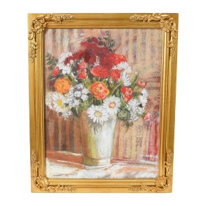 Storied Home Vintage Reproduction Floral Print with Solid Wood Frame - 1 of 4