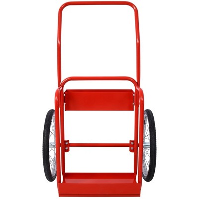 Double Cylinder Cart, Dual Oxygen Tank Cart Dolly with 2 Hinges, 2 20" Phneumaticr Wheels, Removable 220 Lbs Load Capacity Cart, Space Saving