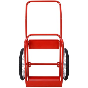 Double Cylinder Cart, Dual Oxygen Tank Cart Dolly with 2 Hinges, 2 20" Phneumaticr Wheels, Removable 220 Lbs Load Capacity Cart, Space Saving - 1 of 4