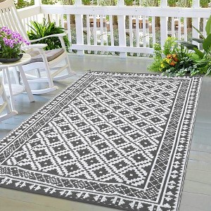 WhizMax Outdoor Rug Waterproof Reversible Mat Patio Area Rug Outside Indoor Outdoor Area Rug Camping RV Plastic Straw Rug Moroccan Rug for Backyard - 1 of 4