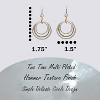 Bohemian Hammered Matte Hoop Dangle Earrings with Delicate Drop, Gift Box Included - 2 of 4