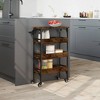 vidaXL Kitchen Trolley Smoked Oak 20.9 In.x7.9 In.x29.9 In. Engineered Wood - 4 of 4