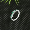 Slickblue Contemporary .18Ct Rhodium Plated S Shape CZ Half Eternity Band, Multiple Color Options, Sizes 5-10 - 3 of 3