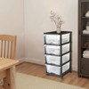 VEVOR Plastic Storage Drawers Cart, 4 Drawers Storage Organizer with Wheels, Rolling Closet Organization and Storage Dividers, Transparent&Black - 2 of 4