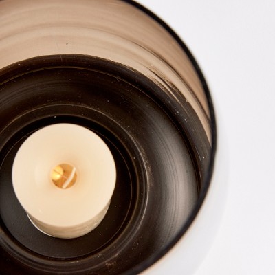 Small Brass and Glass Hurricane Candle Holder