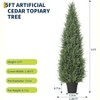 Artificial Hedge Cedar Trees, 2 Pack Outdoor UV Protected Artificial Potted Plants for Porch, Garden, Patio, Realistic Artificial Cedar Trees - 2 of 4