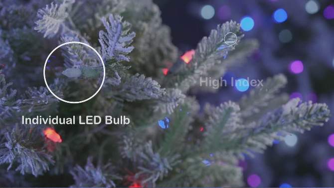 Aurio Pre-Lit LED Deluxe Kensington Fir Artificial Christmas Tree Multicolor Lights, 2 of 10, play video