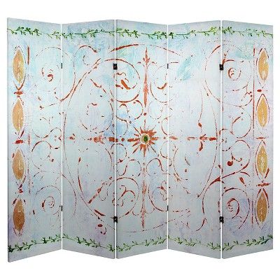 5 ft. Tall Winter's Peace Canvas Room Divider - Oriental Furniture