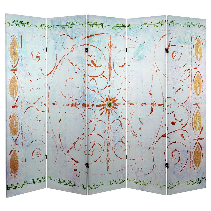 5 ft. Tall Winter's Peace Canvas Room Divider - Oriental Furniture, 1 of 6