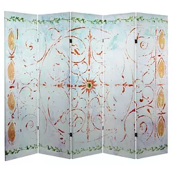 5 ft. Tall Winter's Peace Canvas Room Divider - Oriental Furniture
