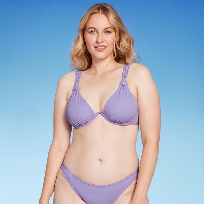 Women's Square Neck Underwire Bikini Top - Shade & Shore™ Purple Shine :  Target