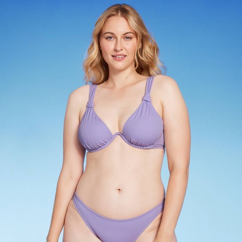 Women's Knot Detail Continuous Underwire Bikini Top - Shade & Shore™ Light  Purple 32A