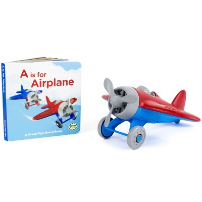Green Toys: Airplane & Board Book Set - Plane & Illustrated Storybook, Kids 1+