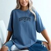 Simply Sage Market Women's Embroiderd Howdy Bull Varsity Short Sleeve Garment Dyed Tee - 2 of 3