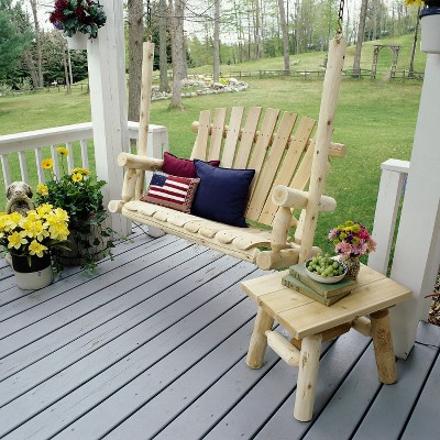 Natural Unfinished Cedar Wood 4-Foot Rustic Porch Swing